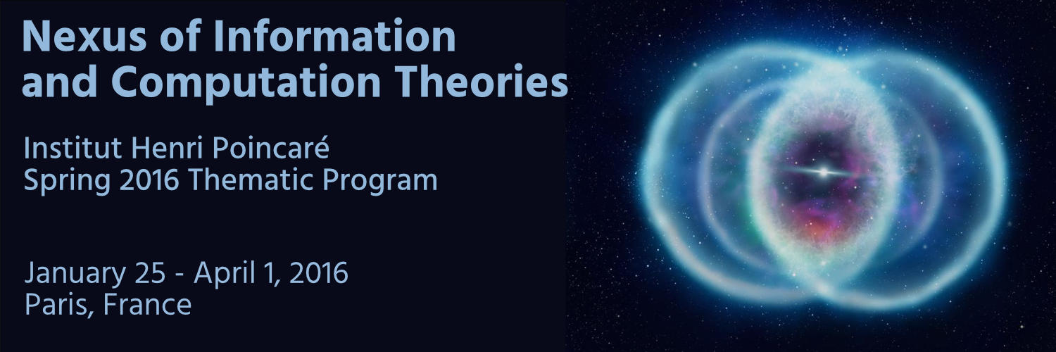 Nexus of Information and Computation Theories IHP Thematic Program Banner Image